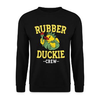 Canard en caoutchouc Canard jaune Équipage Baignade Canards Canards Canards - Sweat-shirt Unisexe - noir - Devant - Alina (178cm) & Michal (187cm)