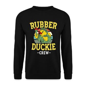 Canard en caoutchouc Canard jaune Équipage Baignade Canards Canards Canards - Sweat-shirt Unisexe - noir - Devant - Alina (178cm) & Michal (187cm)