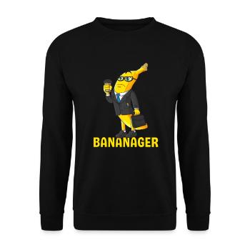 Lustige Manager Banane Erfolg Business Anzug - Unisex Pullover - Schwarz - Vorne - Alina (178cm) & Michal (187cm)