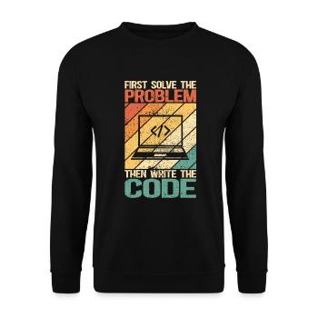 Programmierer Software-Entwickler | programmieren - Unisex Pullover - Schwarz - Vorne - Alina (178cm) & Michal (187cm)