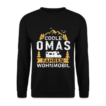 Coole Omas fahren Wohnmobil - Unisex Pullover - Schwarz - Vorne - Alina (178cm) & Michal (187cm)
