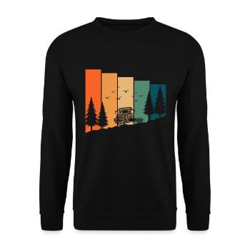 Camping et camping dans une tente de toit - dictons - Sweat-shirt Unisexe - noir - Devant - Alina (178cm) & Michal (187cm)