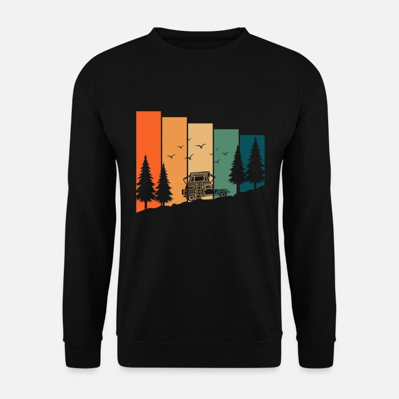 Zelten und Camping im Dachzelt - Sprüche - Unisex Pullover - Schwarz