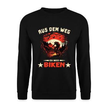 Aus dem Weg! - ich muss Fahrrad fahren - Unisex Pullover - Schwarz - Vorne - Alina (178cm) & Michal (187cm)