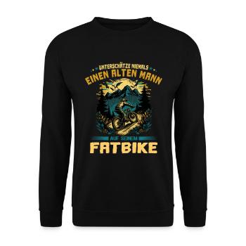 Fatbike | Alter Mann Spruch - Unisex Pullover - Schwarz - Vorne - Alina (178cm) & Michal (187cm)