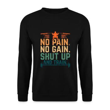 Pas de douleur - pas de gain! - Haltérophilie rétro - Sweat-shirt Unisexe - noir - Devant - Alina (178cm) & Michal (187cm)