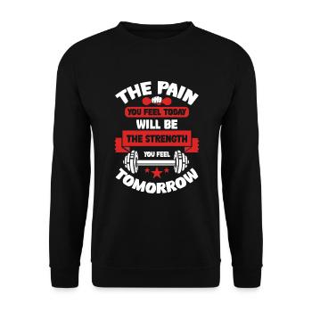 Entraînement Gym Bodybuilder Fitness Musculation Haltère - Sweat-shirt Unisexe - noir - Devant - Alina (178cm) & Michal (187cm)
