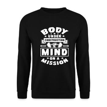 Bodybuilder Gym Training Fitness Weight Training Dumbbell - Sweat-shirt Unisexe - noir - Devant - Alina (178cm) & Michal (187cm)