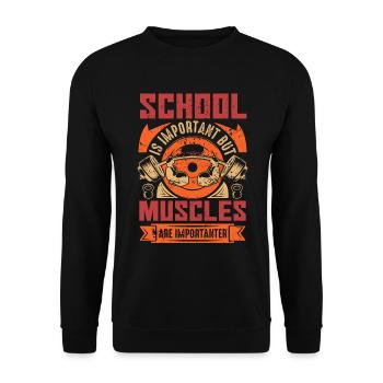 Bodybuilder Training Gym Musculation Fitness Dumbbell - Sweat-shirt Unisexe - noir - Devant - Alina (178cm) & Michal (187cm)
