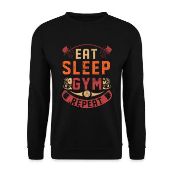 Gym Bodybuilder Muscle Fitness Training Musculation - Sweat-shirt Unisexe - noir - Devant - Alina (178cm) & Michal (187cm)