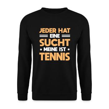 Tennisspieler Tennismatch Sucht Tennis Geschenk - Unisex Pullover - Schwarz - Vorne - Alina (178cm) & Michal (187cm)