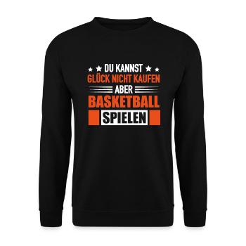 Basketballspieler Glück Kaufen Basketball Spielen - Unisex Pullover - Schwarz - Vorne - Alina (178cm) & Michal (187cm)