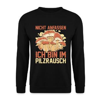 Pilze sammeln Pilzjäger Mykologen Pilzsuche - Unisex Pullover - Schwarz - Vorne - Alina (178cm) & Michal (187cm)