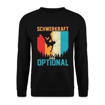 Bouldern Kletterhallen Klettern Humor Boulderer - Unisex Pullover - Schwarz - Vorne - Alina (178cm) & Michal (187cm)