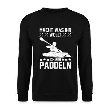 Kajakfahren See Fluss Kajakfahrer Paddeln Paddler - Unisex Pullover - Schwarz - Vorne - Alina (178cm) & Michal (187cm)