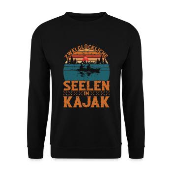 Kajakfahren Paddeln Kajak Spruch Kajakfahrer - Unisex Pullover - Schwarz - Vorne - Alina (178cm) & Michal (187cm)