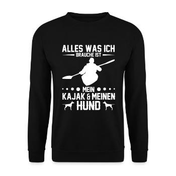 Kajak Kajakfahren Paddeln Paddler Kajakfahrer - Unisex Pullover - Schwarz - Vorne - Alina (178cm) & Michal (187cm)