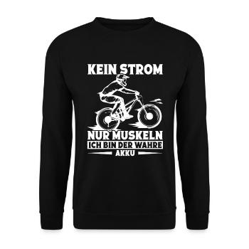 Mountainbike Fahrradfahrer Radsport Mountainbiker - Unisex Pullover - Schwarz - Vorne - Alina (178cm) & Michal (187cm)
