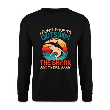Schwimmen und tauchen - lustiger Spruch - Unisex Pullover - Schwarz - Vorne - Alina (178cm) & Michal (187cm)
