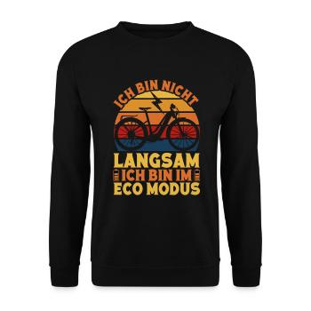 E-Bike Fahrrad Fahrradfahrer Elektrofahrrad - Unisex Pullover - Schwarz - Vorne - Alina (178cm) & Michal (187cm)