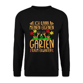 Gartenarbeit Gärtnerin Hobbygärtner Schrebergarten - Unisex Pullover - Schwarz - Vorne - Alina (178cm) & Michal (187cm)