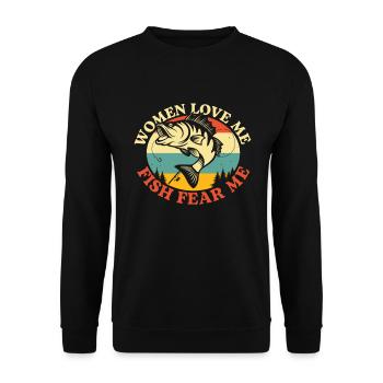 Pêcheurs et pêcheurs Petri Heil - Pêche pêche - Sweat-shirt Unisexe - noir - Devant - Alina (178cm) & Michal (187cm)