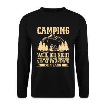 Campingliebhaber Wohnwagenbesitzer Camping Zelten - Unisex Pullover - Schwarz - Vorne - Alina (178cm) & Michal (187cm)