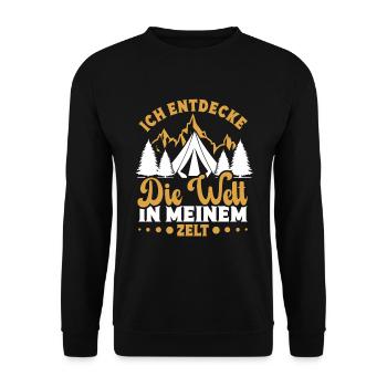 Camping Zelten Wohnmobil Campingliebhaber - Unisex Pullover - Schwarz - Vorne - Alina (178cm) & Michal (187cm)