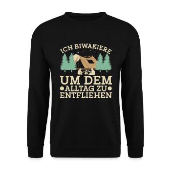 Zelten Campingliebhaber Camping Biwakieren - Unisex Pullover - Schwarz - Vorne - Alina (178cm) & Michal (187cm)