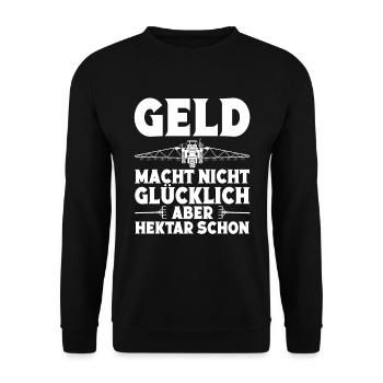 Hektar Kuhbauer Mähdrescher Traktor Bauer Landwirt - Unisex Pullover - Schwarz - Vorne - Alina (178cm) & Michal (187cm)