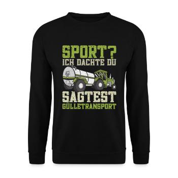 Gülletransport Gülle fahren Traktorfahrer Kuhbauer - Unisex Pullover - Schwarz - Vorne - Alina (178cm) & Michal (187cm)