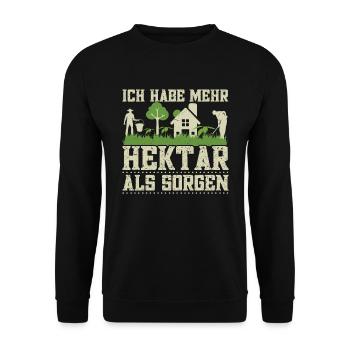 Landwirt Hektar Traktorfahrer Kuhbauer Acker - Unisex Pullover - Schwarz - Vorne - Alina (178cm) & Michal (187cm)