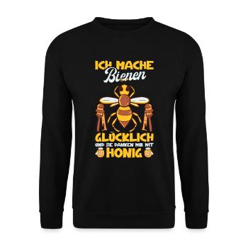 Bienenzüchter Bienenstamm Honigbiene Biene - Unisex Pullover - Schwarz - Vorne - Alina (178cm) & Michal (187cm)
