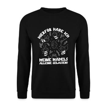 Imkeranzug Bienenliebhaber Honig Bienenzüchter - Unisex Pullover - Schwarz - Vorne - Alina (178cm) & Michal (187cm)