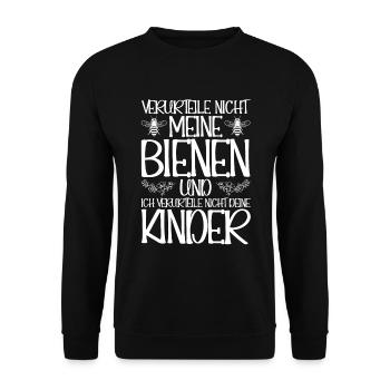 Bienenliebhaber Imkeranzug Bienenzüchter Honig - Unisex Pullover - Schwarz - Vorne - Alina (178cm) & Michal (187cm)