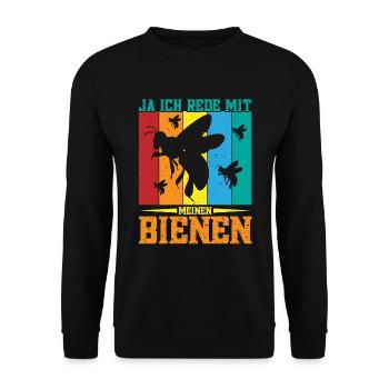 Bienenzüchter Honig Imkeranzug Bienenliebhaber - Unisex Pullover - Schwarz - Vorne - Alina (178cm) & Michal (187cm)