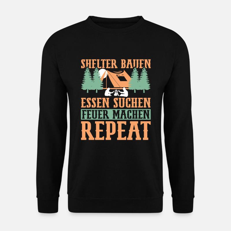Survival Bushcraft Bushcrafter Messer Camping - Unisex Pullover - Schwarz