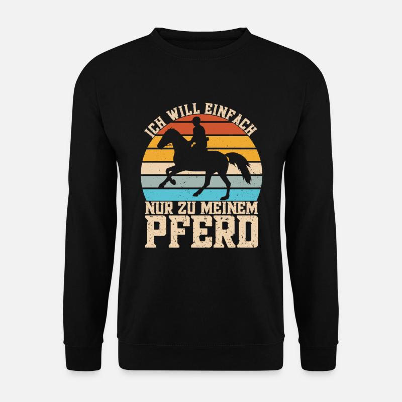 Reitsport Pferde Reitsport Pferdeliebhaber - Unisex Pullover - Schwarz