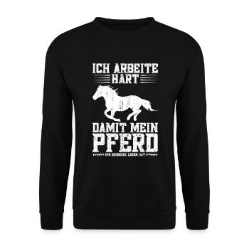 Pferdeliebhaber Reiten Pferde Reiterhof Stall - Unisex Pullover - Schwarz - Vorne - Alina (178cm) & Michal (187cm)