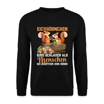 Murmeltier Streifenhörnchen Eichhörnchenliebhaber - Unisex Pullover - Schwarz - Vorne - Alina (178cm) & Michal (187cm)