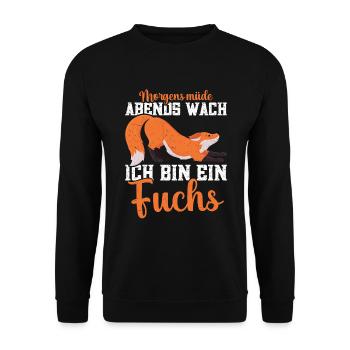 Fuchs Fuchs Spruch Füchse Fuchsliebhaber - Unisex Pullover - Schwarz - Vorne - Alina (178cm) & Michal (187cm)