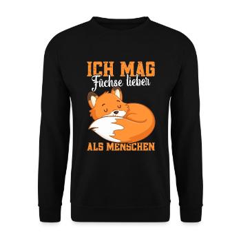 Fuchs Spruch Fuchs Outfit Fuchsliebhaber Fuchs - Unisex Pullover - Schwarz - Vorne - Alina (178cm) & Michal (187cm)
