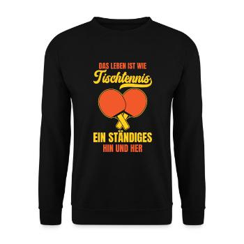 Tischtennis Leben Tischtennisspieler Meisterschaft - Unisex Pullover - Schwarz - Vorne - Alina (178cm) & Michal (187cm)