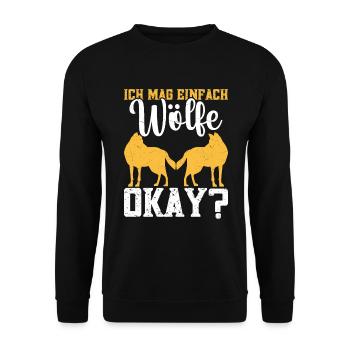 Wolf Kostüm Wolf Wölfe Wolffan Wolfliebhaber - Unisex Pullover - Schwarz - Vorne - Alina (178cm) & Michal (187cm)