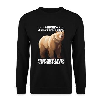 Bärenmotiv Bär Spruch Bärenliebhaber - Unisex Pullover - Schwarz - Vorne - Alina (178cm) & Michal (187cm)