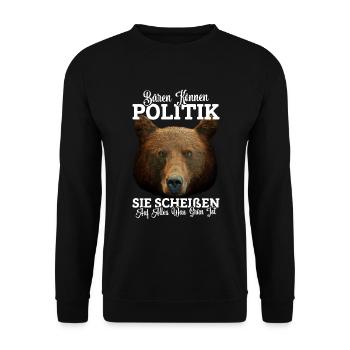 Bärenliebhaber Schwarzbär Braunbär Outfit Bärenfan - Unisex Pullover - Schwarz - Vorne - Alina (178cm) & Michal (187cm)