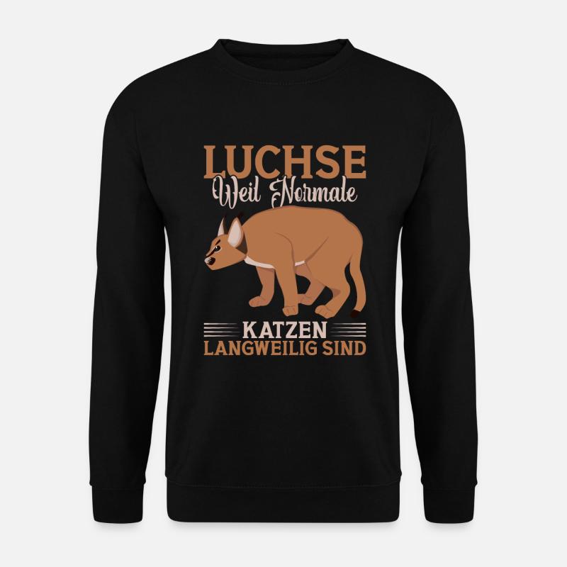 Luchsliebhaber Luchsfan Wildkatze Luchs Katze - Unisex Pullover - Schwarz