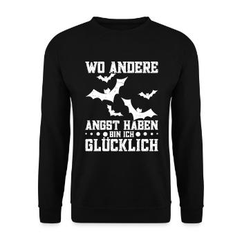 Fledermaus Fledermauszüchter Fledermausliebhaber - Unisex Pullover - Schwarz - Vorne - Alina (178cm) & Michal (187cm)