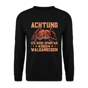Waldameisenliebhaber Ameisen Ameise Ameisenzüchter - Unisex Pullover - Schwarz - Vorne - Alina (178cm) & Michal (187cm)