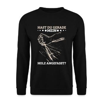 Tischlerei Tischlermeister Handwerker Tischler - Unisex Pullover - Schwarz - Vorne - Alina (178cm) & Michal (187cm)
